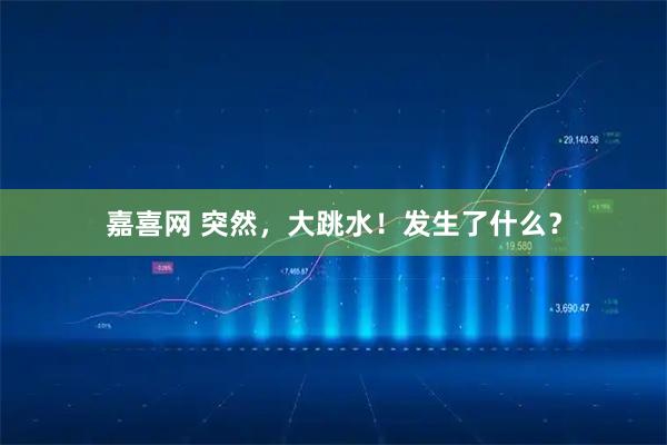 嘉喜网 突然，大跳水！发生了什么？