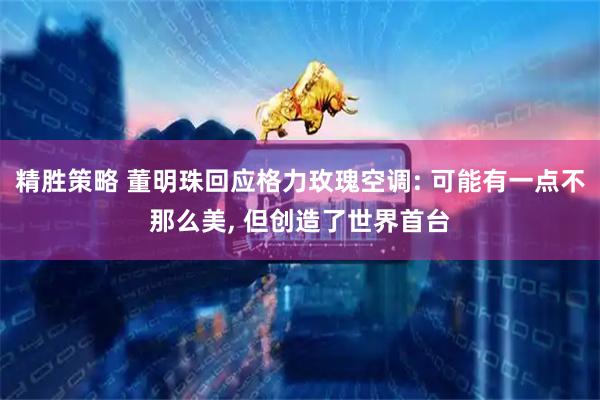 精胜策略 董明珠回应格力玫瑰空调: 可能有一点不那么美, 但创造了世界首台